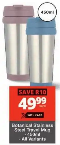Checkers Botanical Stainless Steel Travel Mug offer