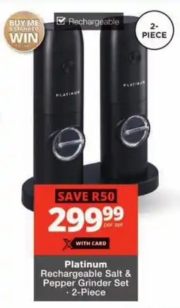 Checkers Platinum Rechargeable Salt & Pepper Grinder Set offer