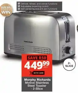 Checkers Morphy Richards Motive Stainless Steel Toaster offer