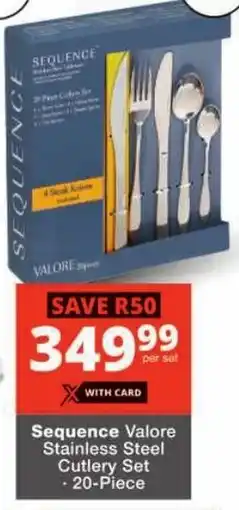 Checkers Sequence Valore Stainless Steel Cutlery Set offer