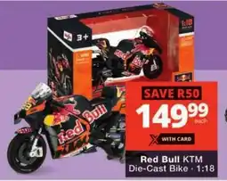 Checkers Red Bull KTM Die-Cast Bike offer
