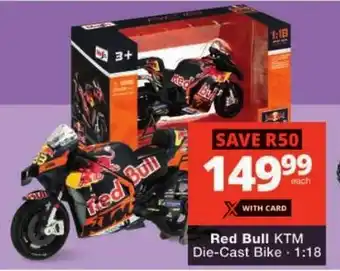 Checkers Red Bull KTM Die-Cast Bike offer
