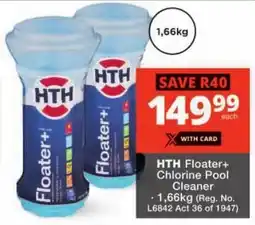 Checkers HTH Floater+ Chlorine Pool Cleaner offer