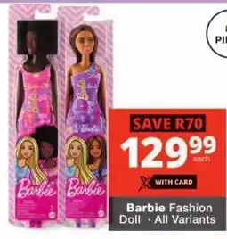 Checkers Barbie Fashion Doll offer
