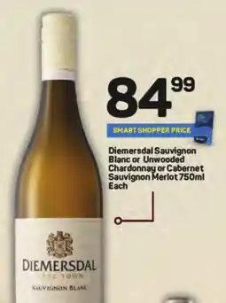 Pick n Pay Liquor Diemersdal Sauvignon Blanc or Unwooded Chardonnay or Cabernet Sauvignon Merlot offer