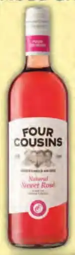 Pick n Pay Liquor Four Cousins Natural Sweet Rosé, Red or White offer