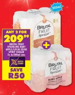 Shoprite Liquor Brutal fruit sparkling ruby apple/ litchi sèche spirit cooler cans offer