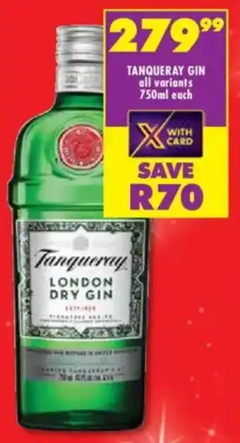 Shoprite Liquor Tanqueray gin all variants offer