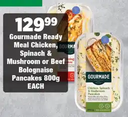 OK Foods Gourmade Ready Meal Chicken, Spinach & Mushroom or Beef Bolognaise Pancakes offer