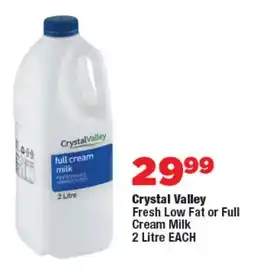 OK Foods Crystal Valley Fresh Low Fat or Full Cream Milk offer