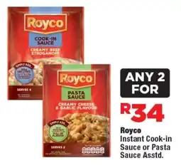 OK Foods Royco Instant Cook-in Sauce or Pasta Sauce Asstd. offer