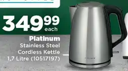OK Foods Platinum Stainless Steel Cordless Kettle offer