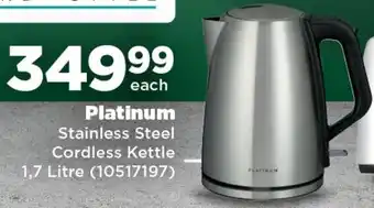 OK Foods Platinum Stainless Steel Cordless Kettle offer