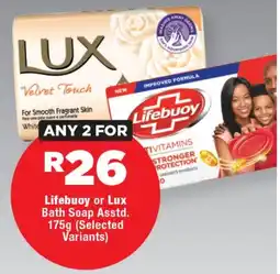 OK Foods Lifebuoy or Lux Bath Soap Asstd. offer