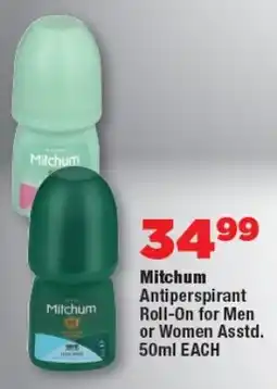 Mitchum Antiperspirant Roll-On for Men or Women Asstd.