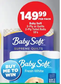OK Foods Baby Soft 2-Ply or Quilts 2-Ply Toilet Rolls offer