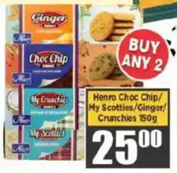 Big Save Henro Choc Chip/ My Scotties/ Ginger/ Crunchies offer