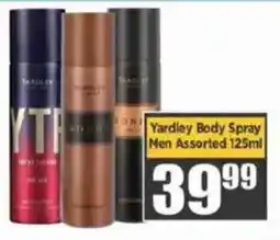 Big Save Yardley Body Spray Men Assorted offer