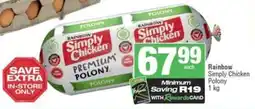 Spar Rainbow Simply Chicken Polony offer