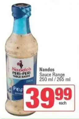 Spar Nandos Sauce Range offer