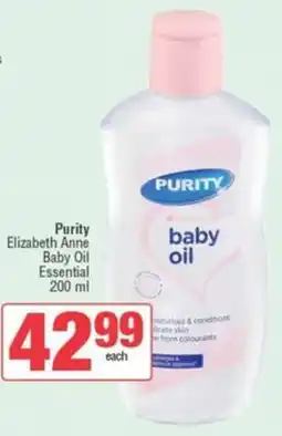 Spar Purity Elizabeth Anne Baby Oil Essential offer