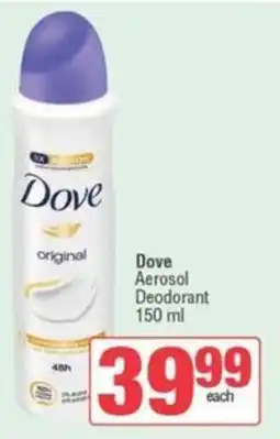 Spar Dove Aerosol Deodorant offer