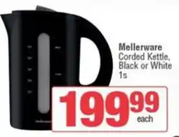 Spar Mellerware Corded Kettle, Black or White offer