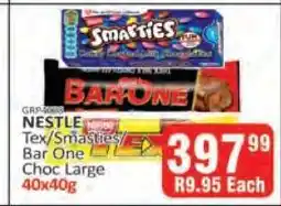 KitKat Cash and Carry NESTLE Tex/Smarties/Bar One Choc Large 40x40g offer