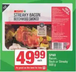 Spar SPAR Bacon, Back or Streaky offer