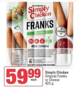 Spar Simply Chicken Original Franks or Cheese offer