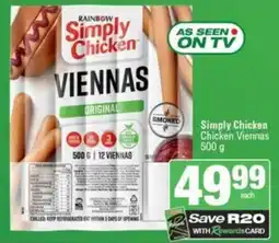 Spar Simply Chicken Chicken Viennas offer