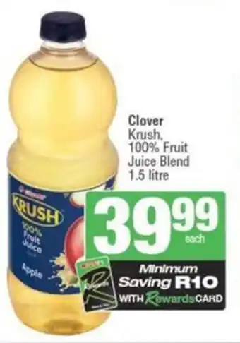 Spar Clover Krush, 100% Fruit Juice Blend offer