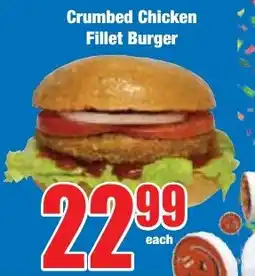 Boxer Superstores Crumbed Chicken Fillet Burger offer
