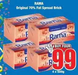 Boxer Superstores RAMA Original 70% Fat Spread Brick offer