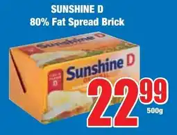 Boxer Superstores SUNSHINE D 80% Fat Spread Brick offer