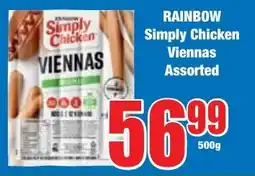 Boxer Superstores RAINBOW Simply Chicken Viennas Assorted offer