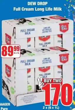 Boxer Superstores DEW DROP Full Cream Long Life Milk offer
