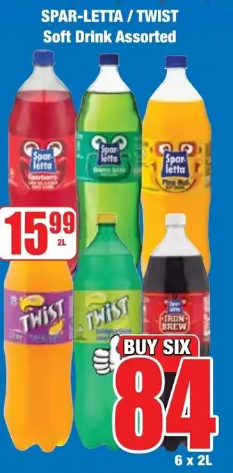 Boxer Superstores SPAR-LETTA/ TWIST Soft Drink Assorted offer