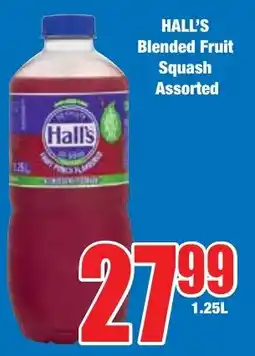 Boxer Superstores HALL'S Blended Fruit Squash Assorted offer