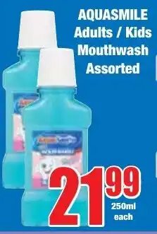 Boxer Superstores AQUASMILE Adults/ Kids Mouthwash Assorted offer
