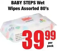 Boxer Superstores BABY STEPS Wet Wipes Assorted offer