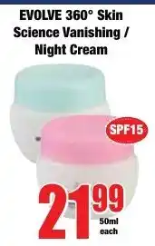 Boxer Superstores EVOLVE 360° Skin Science Vanishing/ Night Cream offer