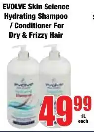 Boxer Superstores EVOLVE Skin Science Hydrating Shampoo/ Conditioner For Dry & Frizzy Hair offer