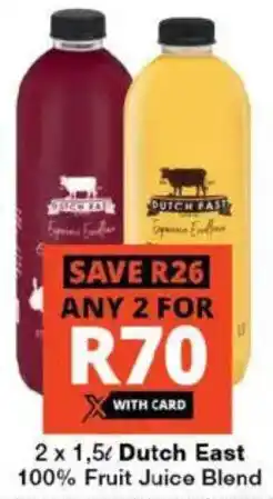 Checkers Dutch East 100% Fruit Juice Blend offer