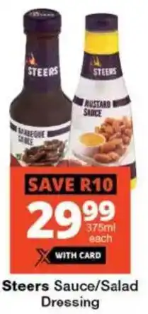 Checkers Steers Sauce/ Salad Dressing offer