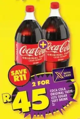 Shoprite Coca-cola original taste less sugar soft drink offer