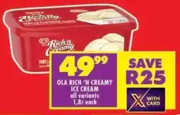 Ola rich 'n creamy ice cream all variants