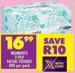 Shoprite Moments 2-ply facial tissues offer