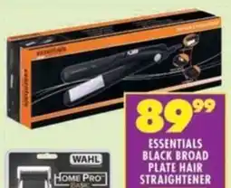 Shoprite Essentials black broad plate hair straightener offer