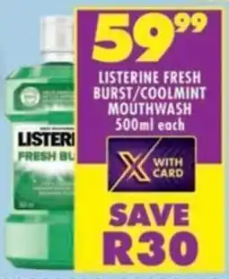 Shoprite Listerine fresh burst/ coolmint mouthwash offer